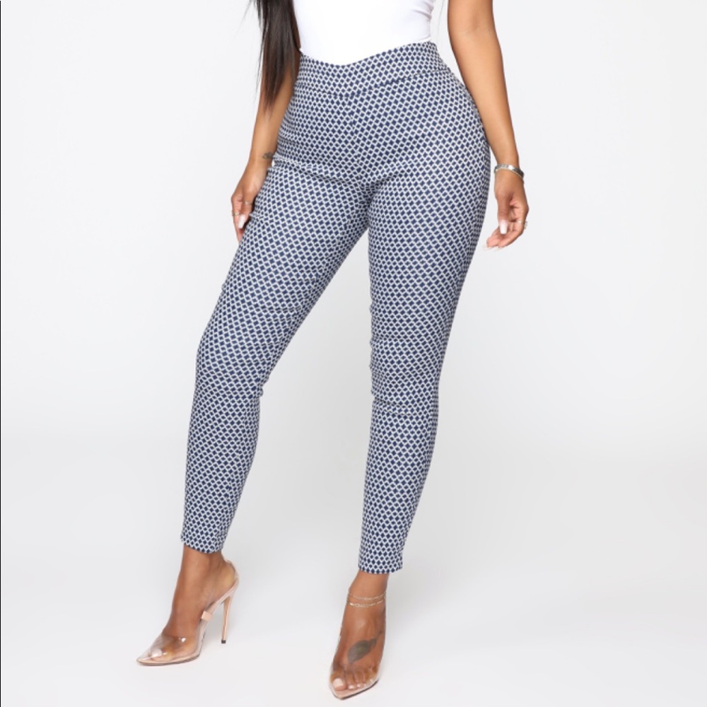 Ponte Pants - White/Navy